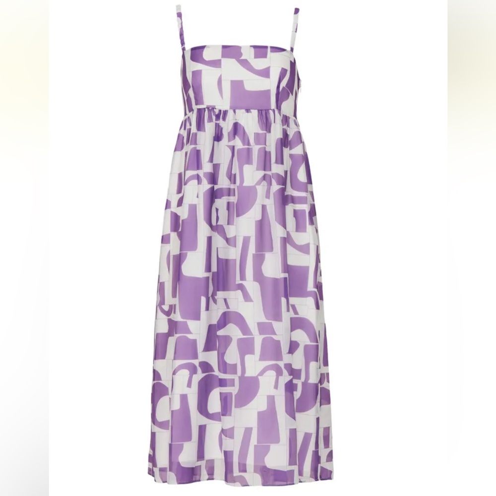 Baum und Pferdgarten Aspen Geo Tank Midi Dress in purple and white size 36/US 6